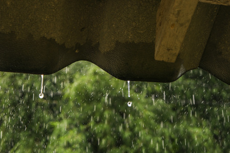 Water droplets on the roof.の写真素材