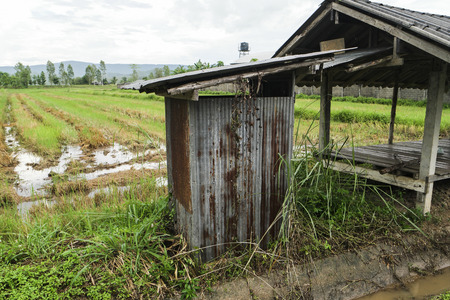 Zinc rest room in the countryside.の写真素材
