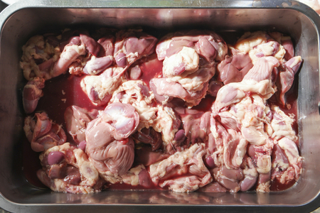 Chicken meat for sale in market.の写真素材