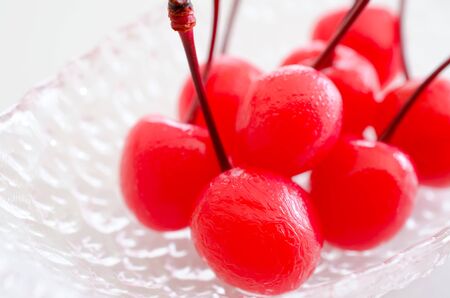 Of cherries in syrupの写真素材