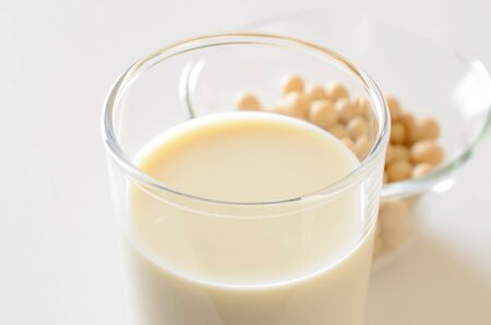 Soy milk and soyの写真素材