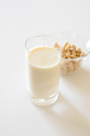 Soy milk and soyの写真素材