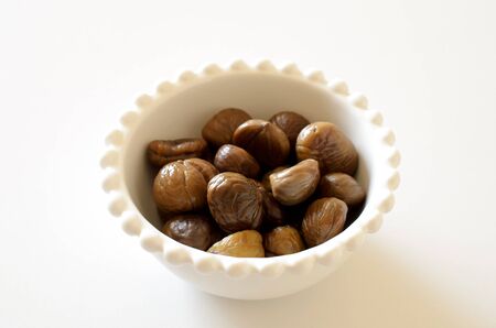 Peeled chestnutsの写真素材