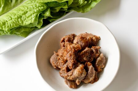 Miso grilled pork tongueの写真素材