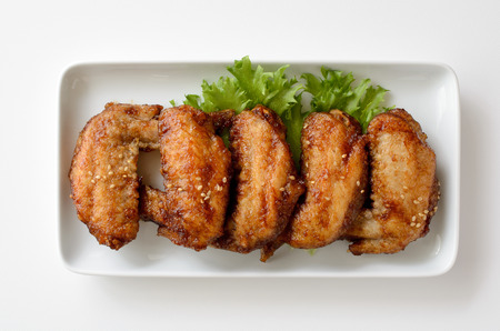 Deep fried chicken wingsの写真素材