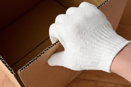 Cotton work glovesの写真素材