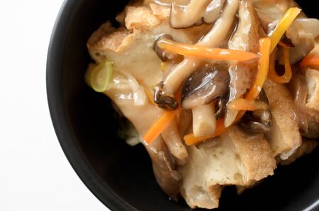 Thick fried tofu with a thick starchy sauceの写真素材