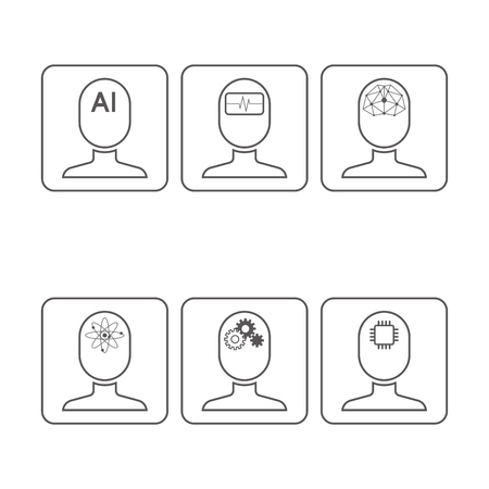 AI iconのイラスト素材
