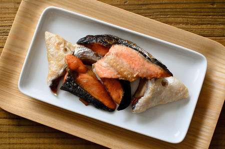 Grilled salmon collarの写真素材