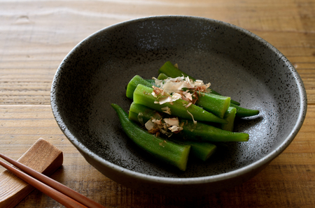 Boiled okraの写真素材