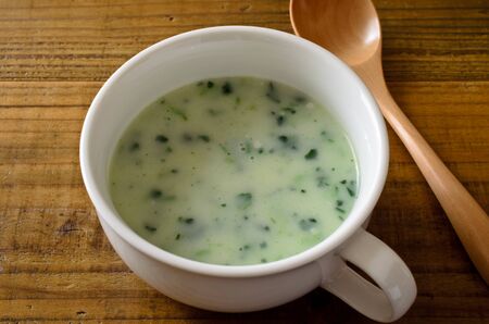 Spinach potage soupの写真素材
