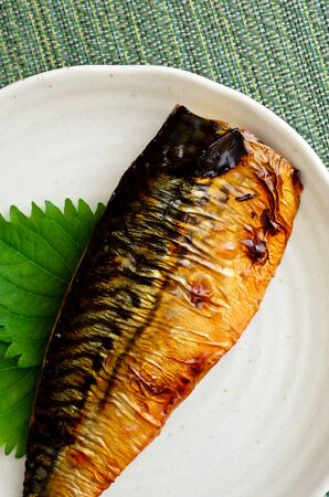 grilled mackerel with teriyaki sauceの写真素材