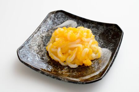 squid sashimi with herring roeの写真素材