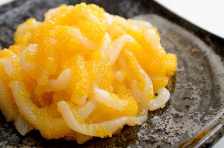 squid sashimi with herring roeの写真素材