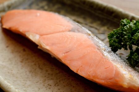 japanese style grilled salmonの写真素材