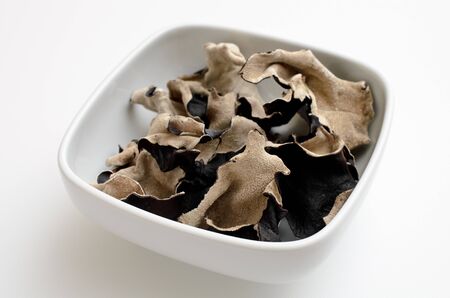 dried wood ear mushroomの写真素材