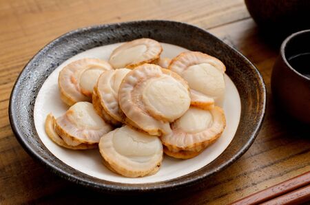 boiled baby scallopの写真素材