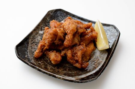 japanese fried chicken skinの写真素材