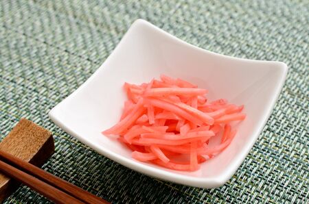 red pickled gingerの写真素材
