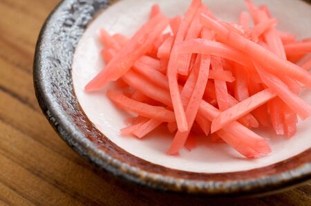 red pickled gingerの写真素材