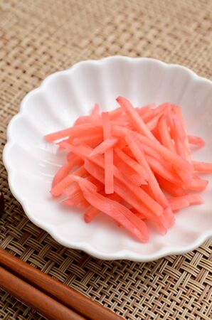 red pickled gingerの写真素材