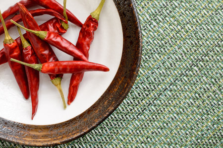 dried red peppersの写真素材