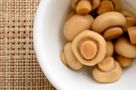 boiled whole mushroomsの写真素材