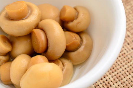 boiled whole mushroomsの写真素材