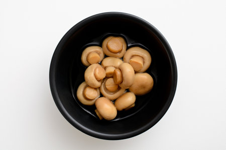 boiled whole mushroomsの写真素材