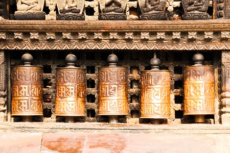 buddhist prayer wheels の写真素材
