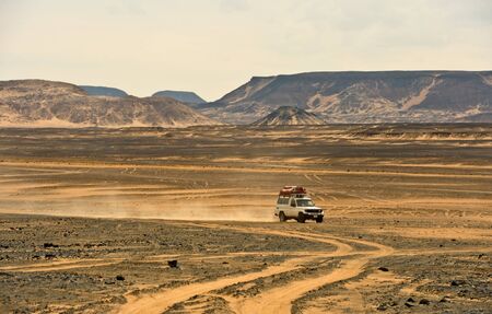 mountain in the black desert of Egypt の写真素材