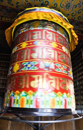 buddhist prayer wheels の写真素材