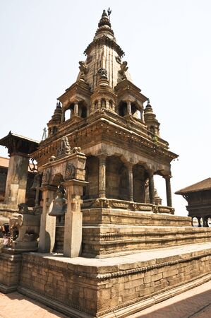 Hindu temple at Bhaktapur Durbar Square, Nepal の写真素材