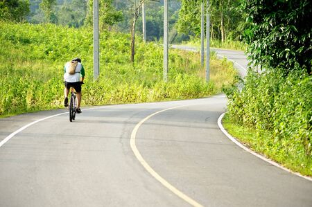 riding a bicycleの写真素材