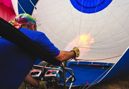 Hot Air Balloon Inflatingの写真素材