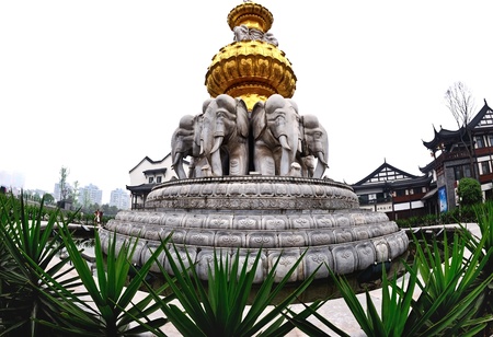 The elephant statues in Chinaの写真素材