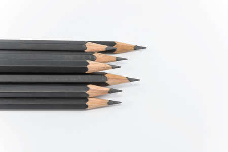 Black pencil isolated on white backgroundの写真素材