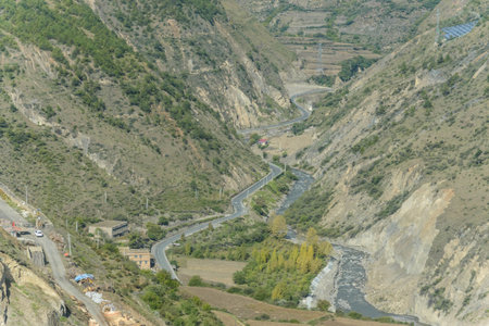 Mountain road in the mountains. Georgia. Tbilisi.の写真素材