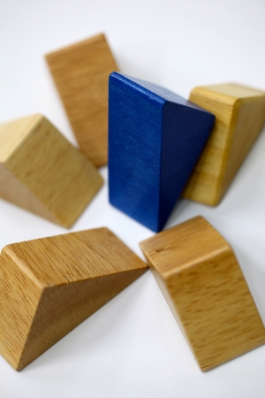 leader of triangle block on whtie backgroundの写真素材
