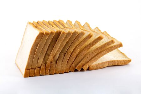 sliced bread on white background