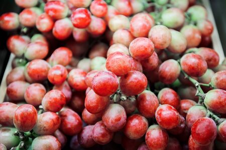 close up of fresh red grapes