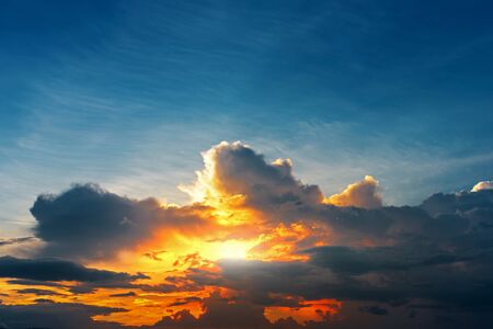 beautiful sunset sky and clouds