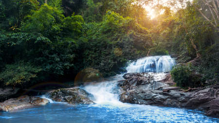 Tad Mork waterfall in northern of thailand, Chiangmai, Thailandの写真素材