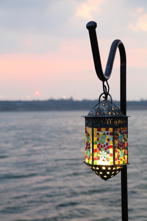 Glass lamp and Lake viewの素材