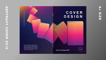 Abstract annual report 2019, Template layout design, Cover book. Vector illustration, Presentation gradient background.のイラスト素材