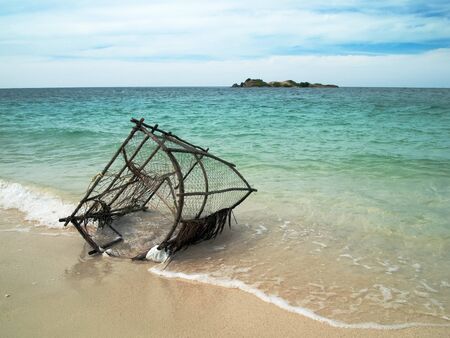 Lying on beachの写真素材