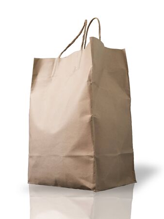Big Brown Crumpled peper Bag form the marketの写真素材