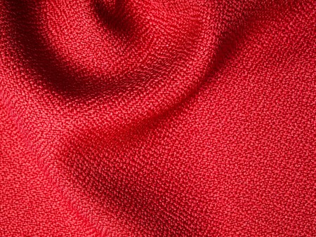 Red fabric texture sample for interior designの写真素材