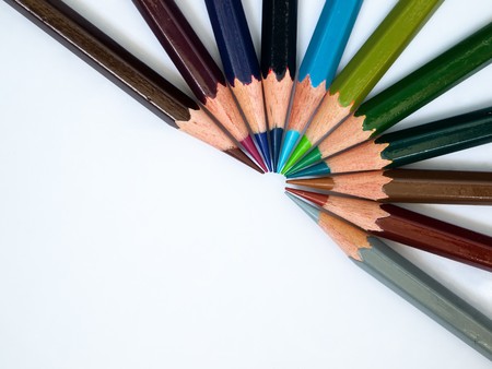 Cool tone of eleven color pencilの写真素材