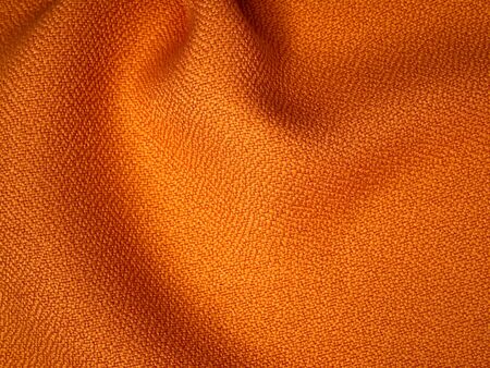 orange fabric texture sample for interior designの写真素材
